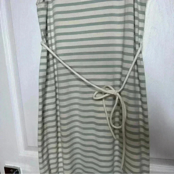 H&M Mama Calf Length Cotton Maternity Dress White & Mint Green  Striped Sz Small - Picture 11 of 16